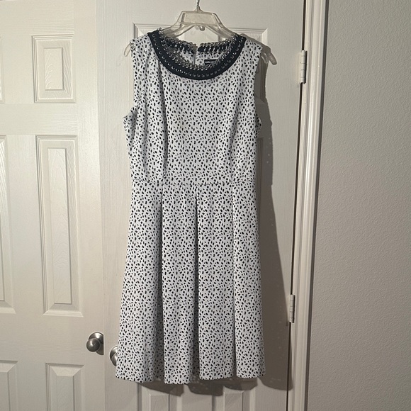 Karl Lagerfeld Black and White Polka Dot Midi Dress - Picture 1 of 4